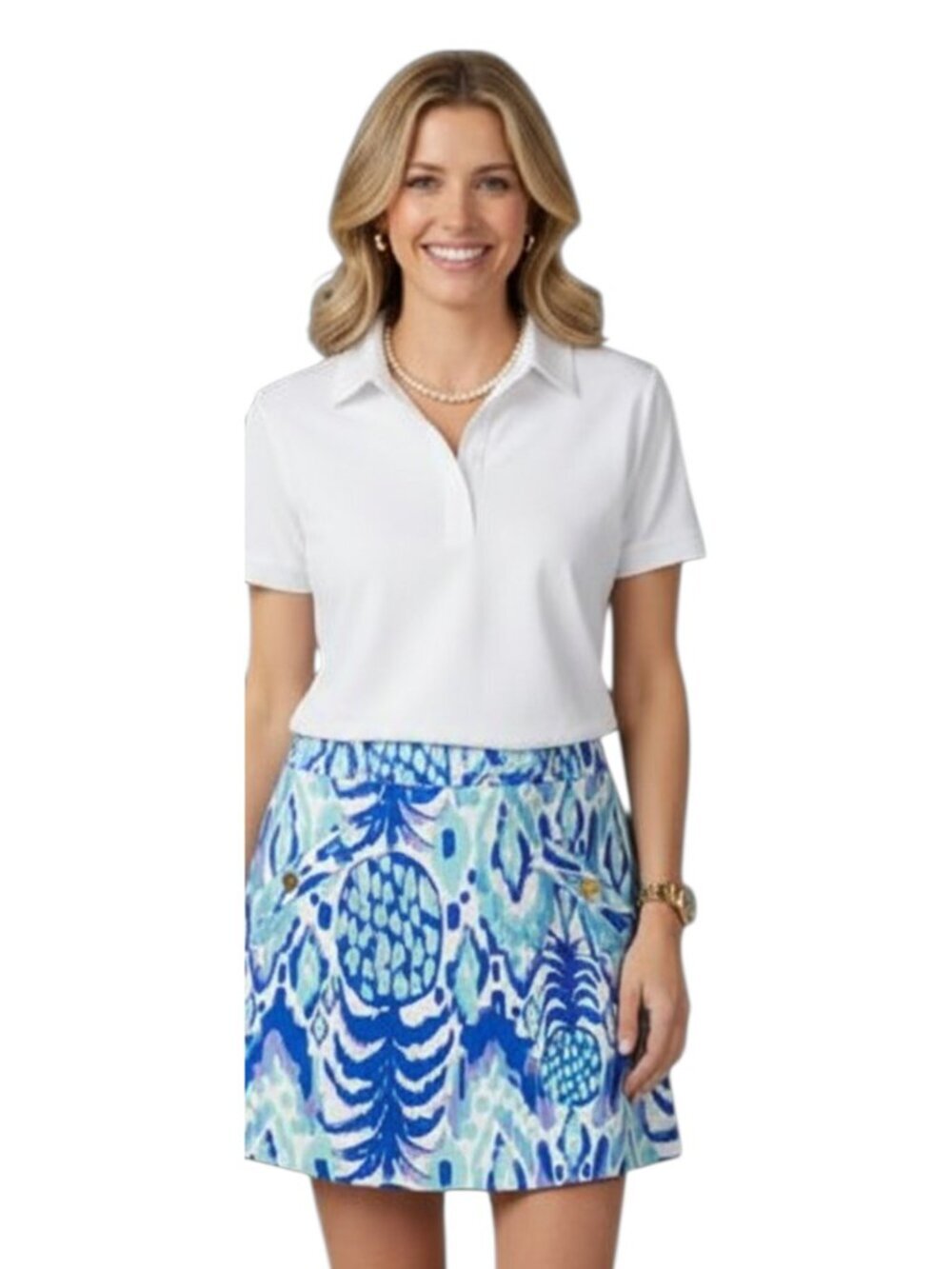 Lilly Pulitzer Cotton Pineapple Mini Skort Summer Vacation Golf Preppy Coastal